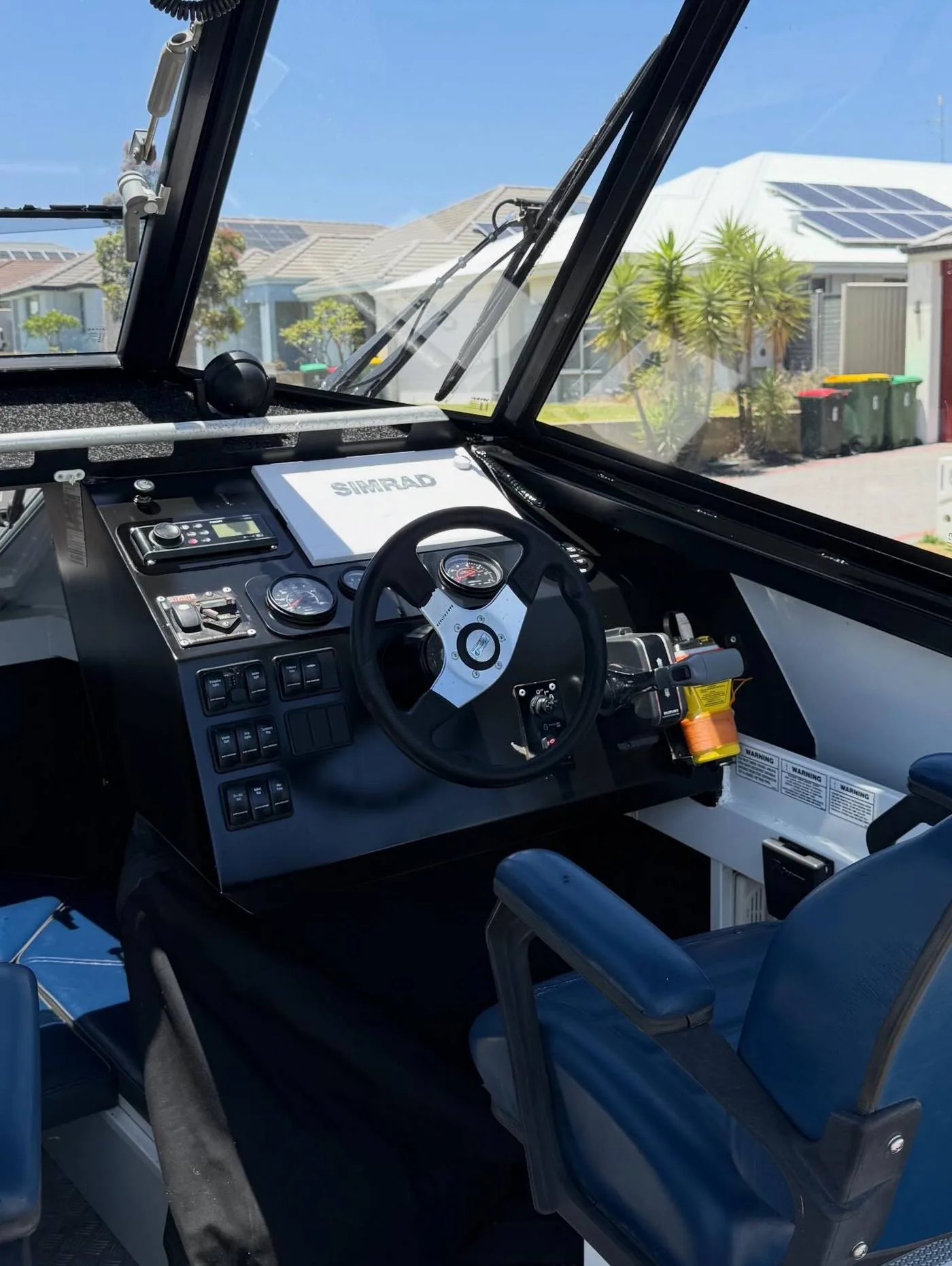 Boat cockpit detailing Perth — cleaned helm station and seating