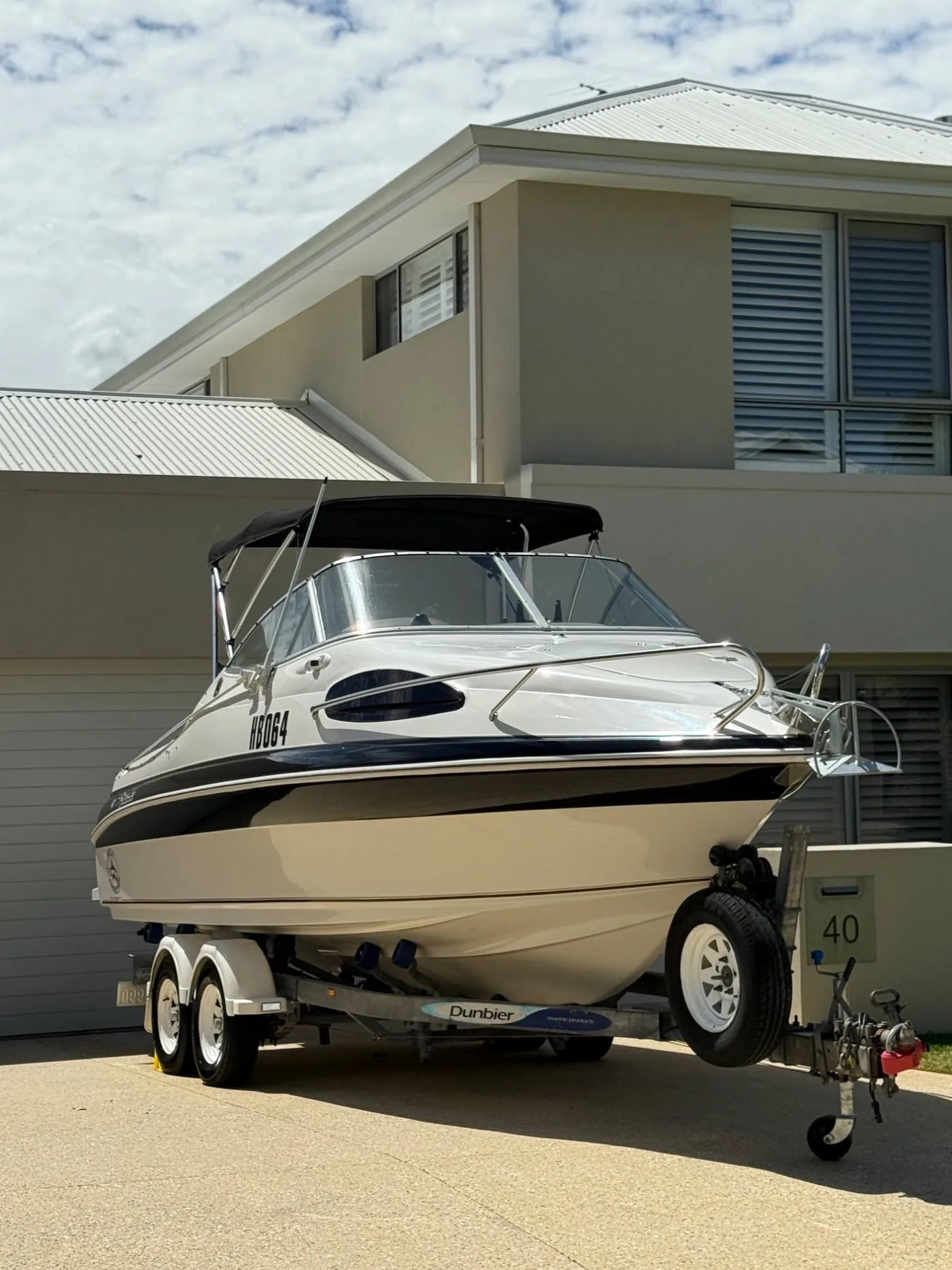 Full boat detail Perth — white cabin cruiser showroom finish by Perth Boat Detailing Co