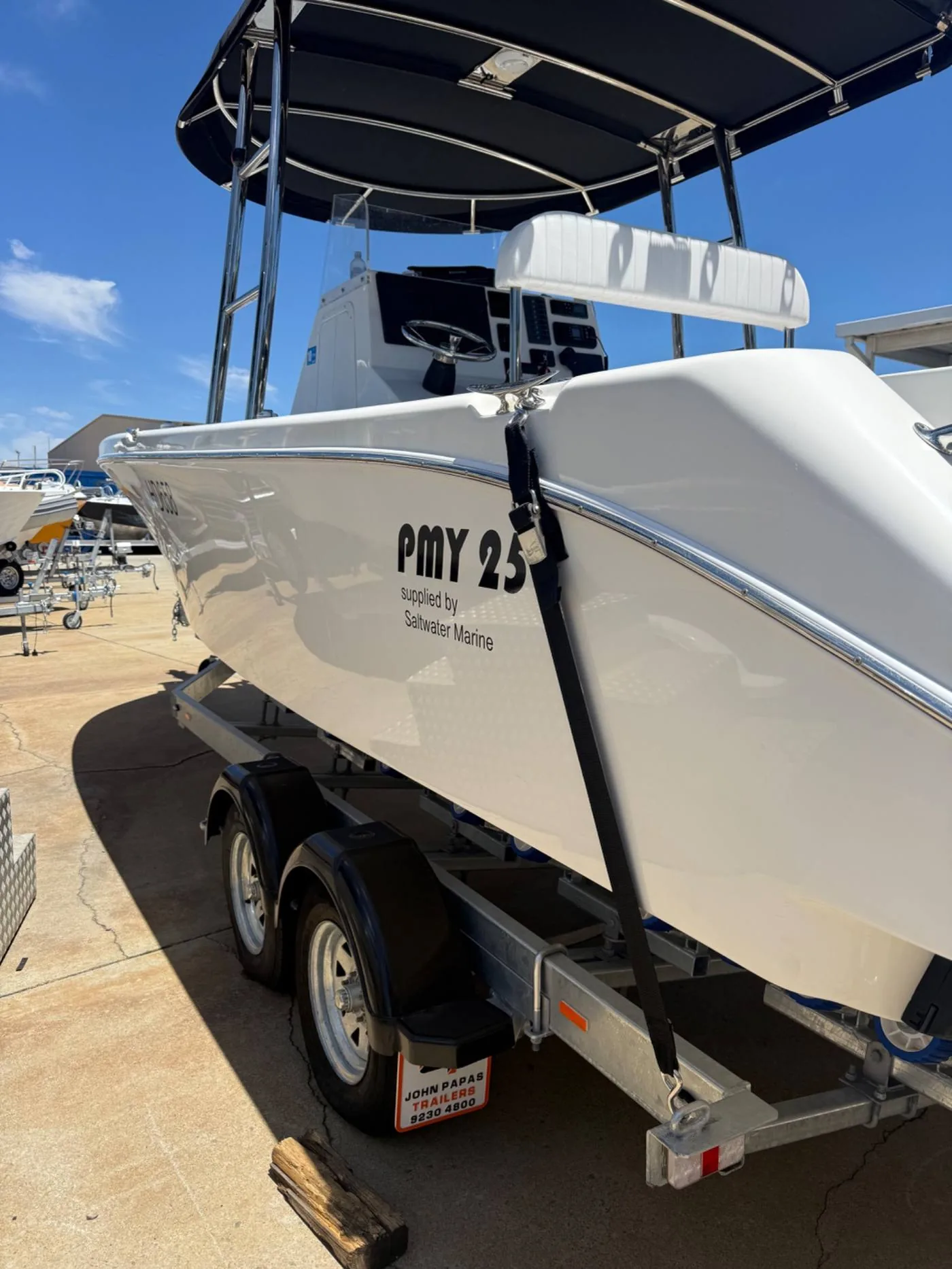 Centre console boat detailing Perth — full exterior detail